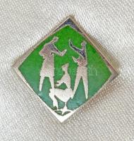 Vincze Dénes (1914-1972) DN Szocreál tudomány témájú bronz plakett (78mm) + műgyantás jelvény, megeg...