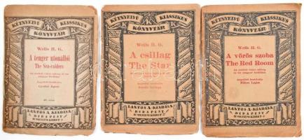 3 db kétnyelvű klasszikus könyvtár - Wells H. G.: A tenger útonállói, A vörös szoba, A csillag. Kiadói papírkötés, viseltes állapotban.
