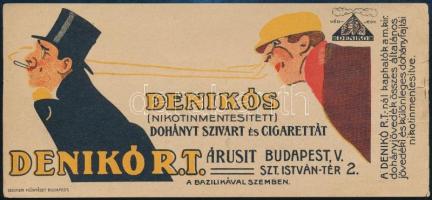 Denikós dohányszivar és cigaretta számolócédula