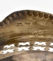 Angol áttört alpakka füles kínáló, jelzett, kisebb kopásnyomokkal, 24x19 cm