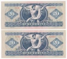 1975. 20Ft (2x) sorszámkövetők "C 830 120997 - 120998" T:I
Adamo F16