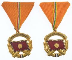 1964. A Haza Szolgálatáért Érdemérem arany fokozat zománcozott, aranyozott Br kitüntetés mellszalagon, eredeti tokban T:1- (2x) NMK 696.