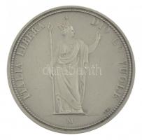 Olaszország DN "Olasz Államok / Lombardia-Milánó / Forradalmi kormány 1848M 5L" jelzett Ag...