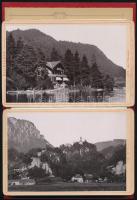cca 1890 Reichenhall 12 kabinetfotót tartalmazó leporelló.Aranyozott egészvászon kötésben 11x17 cm