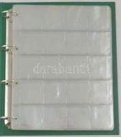 22db érmeberakó lap, laponként 20 férőhellyel, négygyűrűs mappában, használt, jó állapotban