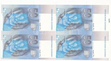 Szlovákia 1993. 50K vágatlan 4-es ívben T:I- sarokhajtás
Slovakia 1993. 50 Korun uncut sheet of 4 C...