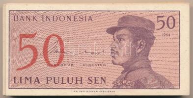 Indonézia 1964. 50s (79x) közte sorszámkövetők T:I,I- Indonesia 1964. 50 Sen (79x) with consecutive serials C:UNC,AU Krause P#94
