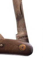 Jámbor jelzésű bugylibicska, két pengével. Összecsukva 11 cm, kinyitva 23 cm + oltó vagy szemző bics...