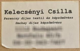 Kelecsényi Csilla (1953- ): Kompozíció. Computer print, karton. Fa keretben, hátoldalán etikettel je...