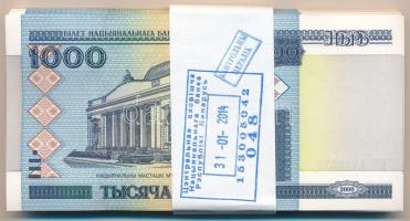 Fehéroroszország 2000. 1000R (73x) kötegelővel, sorszámkövetők T:I,I- Belarus 2000. 1000 Rublei (73x) with wrapper, consecutive serials C:UNC,AU Krause P#28