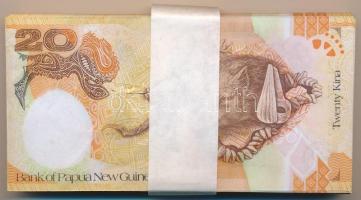 Pápua Új-Guinea 2008. 20K "35 éves a Pápua Új-Guineai Bank" emlékkiadás (100x) kötegelővel...