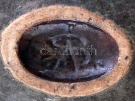 Simó Ágoston (1925-2011): Retró kerámia váza, kopásnyomokkal, jelzett, h: 16 cm