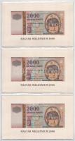 2000. 2000Ft "Millenium" (5x) "MM 0146161 - 0146165" sorszámkövetők. Mind eredet...