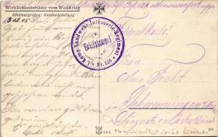 1915 Schützengraben: Sandsackstellung. Wirklichkeitsbilder vom Weltkrieg / WWI German military, tren...