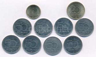 2005-2021. 5Ft-50Ft forgalmi emlékpénzek (10db, 7xklf) T:1-,2