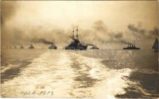 1913 Flotten-Manöver / Austro-Hungarian Navy, K.u.K. Kriegsmarine, squadron maneuver. Phot. Alois Beer. Verlag Schrinner, Pola (EK)