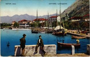 1914 Kotor, Cattaro; Obala / Landungsplatz / coast, port + "K.U.K. KRIEGSMARINE SMS RADETZKY"