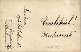 1914 Lovcen. Osztrák-Magyar Haditengerészet csatahajójának ágyúja, háttérben katonai megfigyelő ball...