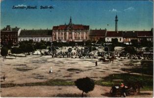 1918 Szatmárnémeti, Satu Mare; Deák tér, piac / square, market (EK)