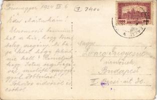 1924 Pócsmegyer, Hajóállomás gőzhajóval. photo (EM)