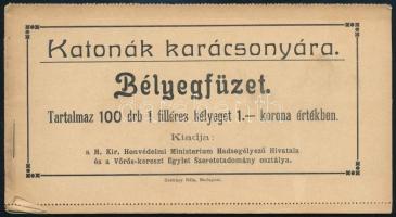 1915 Katonák Karácsonyára 1f segélybélyeg 100 db-ot tartalmazó magyar nyelvű teljes füzet