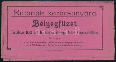 1915 Katonák Karácsonyára 10f segélybélyeg 100 db-ot tartalmazó magyar nyelvű teljes füzet