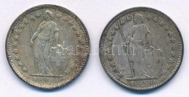Svájc 1920. 1/2Fr Ag + 1957. 1/2Fr Ag T:2,2- patina
Switzerland 1920. 1/2 Franc Ag + 1957. 1/2 Fran...