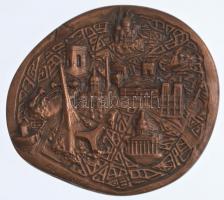 Franciaország 1994. Párizs városát ábrázoló bronz plakett, hátoldalán a város történetének fontosabb...