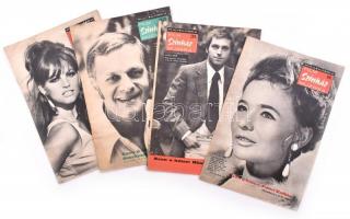 1973-1974 Film, Színház, Muzsika c. folyóirat 4 db száma, a címlapokon Törőcsik Mari, Darvas Iván, Claudia Cardinale