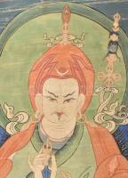 Antik keleti thangka, kézzel festett, korának megfelelő állapotban. 56x34 cm