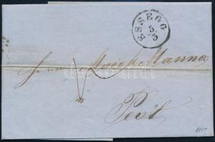 1857 Portós levél "ESSEGG" - "PEST"