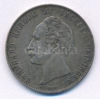 Német Államok / Szászország-Meiningen 1846. 1/2G Ag II. Bernhard T:2 egy karc German States / Saxony-Meiningen 1846. 1/2 Gulden Ag Bernhard II C:XF a scratch Krause KM#154