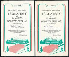 1987 Nemzetünkért, nemzetinkért- 2 db téglajegy az új magyar Nemzeti Színház felépítéséhez.