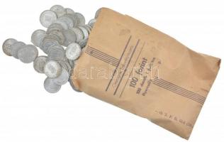 1941-1944. 1P Al (100db) Országos Takarékbank - 100 Forint, 100 darab 1 Forintos papírzacskóban, a zacskó bélyegzés nélkül T:vegyes oxidáció