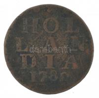 Hollandia 1780. 1D bronz T:2-,3 patina Netherlands 1780. 1 Duit bronze C:VF,F patina Krause KM#80