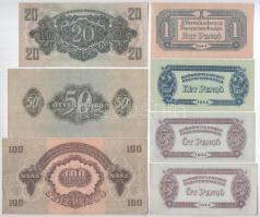 1944. 1P-100P "Vöröshadsereg Parancsnoksága" (7db, 6xklf) T:I-III szép papír