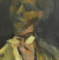 Jánossy Ferenc (1926-1983): Költő. Olaj, karton, keretben, jelzés nélkül, hátoldalon felirat. 86x59c...