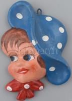 Art deco kerámia fali dísz, kézzel festett, jelzés nélkül, egyiken nagyobb, a másikon apróbb lepatta...