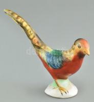 Bodrogkeresztúri kerámia madár, kézzel festett, jelzés nélkül, kis kopásnyomokkal, m:11 cm