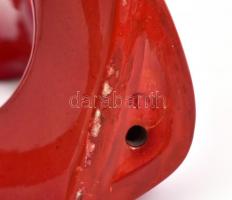 Zsolnay gondolkodó figura, tervező: Török János, ökörvér mázas, jelzés nélkül (alján 2-es formaszámm...