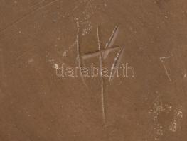 Olvashatatlan jelzéssel: retró füles váza, kerámia, hibátlan, d: 14 cm