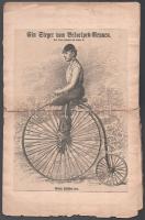 cca 1900 Kerékpár, velocipéd reklámok, újságkivágások füzetbe ragasztva