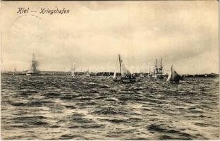 1909 Kiel, Kriegshafen / German Navy (Kaiserliche Marine) naval base, harbor (EK)