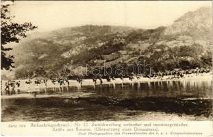 Zurückwerfung serbischer und montenegrinischer Kräfte aus Bosnien (Übersetzung eines Drinaarmes). Balkankriegsschauplatz / WWI Austro-Hungarian K.u.K. military (EK)