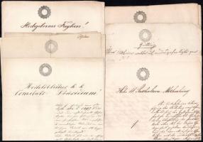 Kb. 50 db okmány, nyomtatvány, szignettás levél, dokumentum 1854-től, tasakban
