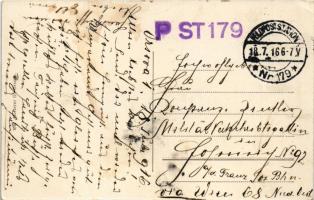 1916 Orsova, látkép. Hutterer G. kiadása / general view + "FELDPOSTSTATION NR. 179." (fl)