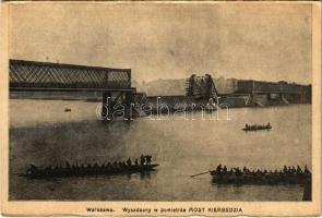 1915 Warszawa, Varsovie, Warschau, Warsaw; Wysadzony w powietrze Most Kierbedzia / WWI blown-up bridge (EK)