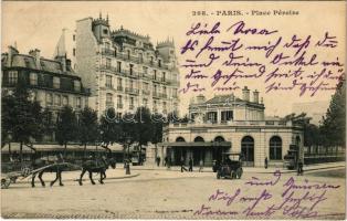 1907 Paris, Place Péreire / square, automobile, bicycle
