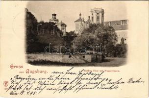 1898 (Vorläufer) Augsburg, Rotes Tor mit Wasserturm / gate, water tower (EK)