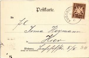 1898 (Vorläufer) Augsburg, Rotes Tor mit Wasserturm / gate, water tower (EK)